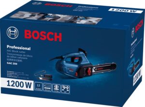 Bosch GAC 250-AAC Corded Electric Block Cutter, 1200W, 1.3mm Chain Gauge, 12 m/s, Ergonomic Handle + 1 (Bosch Guide Rail, Saw Chain & Sprocket Wheel), 1 Year Warranty